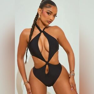Island Waves Knotted Cutout 1 Piece Swimsuit